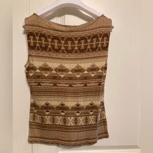 Lauren silk western pattern blouse